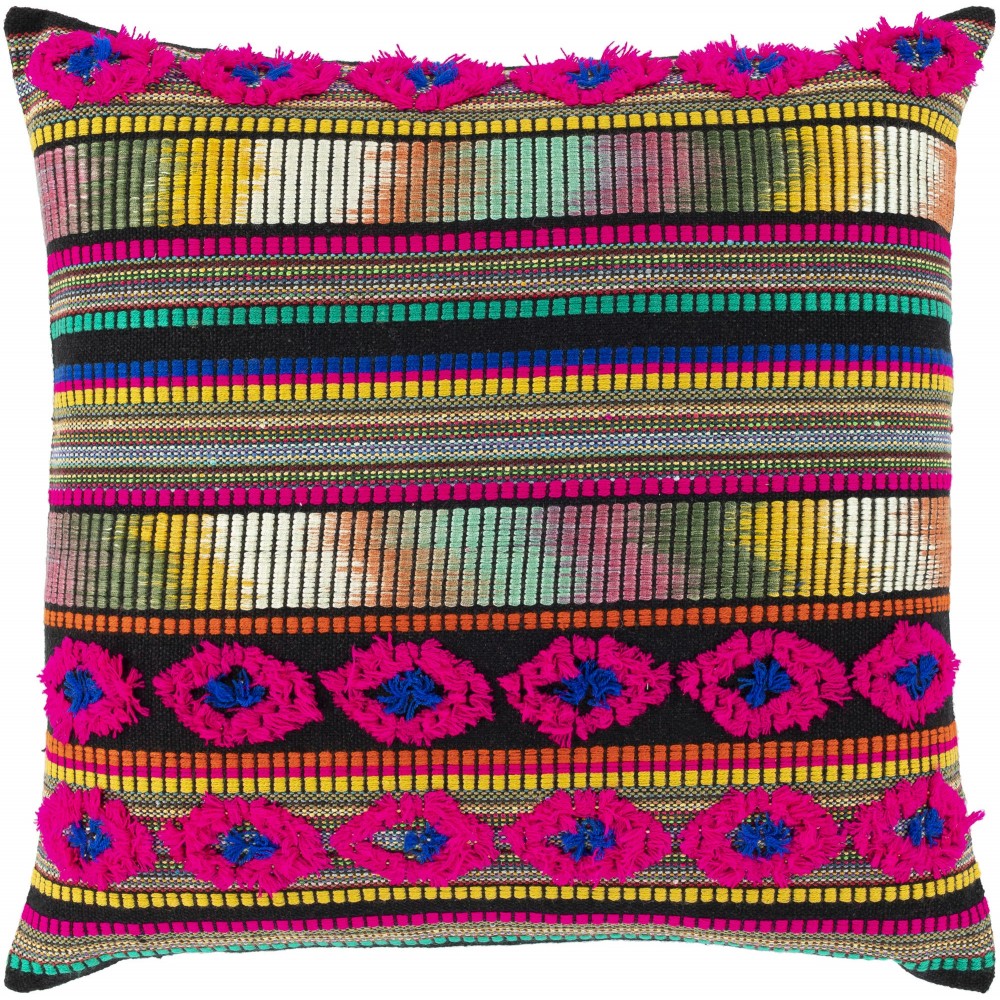 Surya Haruki Black Pillow Cover 20"H X 20"W Surya Haruki Black Pillow Cover 20"H X 20"W