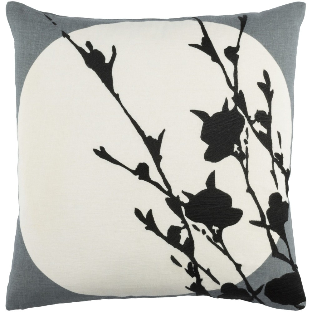 Surya Harvest Moon Black Pillow Cover 18"H X 18"W Surya Harvest Moon Black Pillow Cover 18"H X 18"W