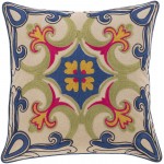 Surya Khavi Blue Pillow Cover 18"H X 18"W