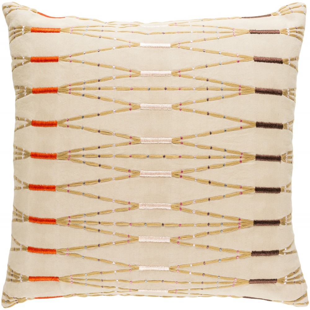 Surya Kikuyu Light Brown Pillow Cover 18"H X 18"W Surya Kikuyu Light Brown Pillow Cover 18"H X 18"W