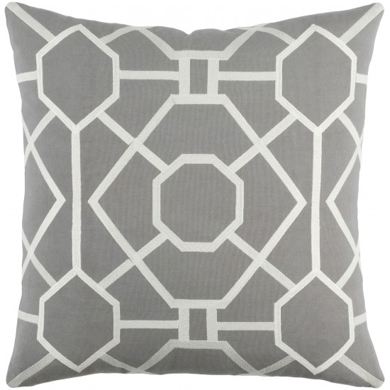 Surya Kingdom Gray Pillow Cover 18"H X 18"W