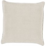 Surya Linen Piped Cream Pillow Cover 22"H X 22"W