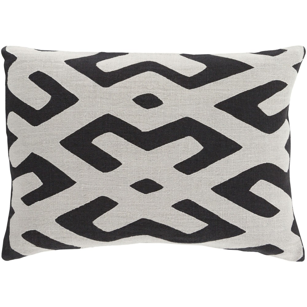 Surya Nairobi Black Pillow Cover 13"H X 19"W