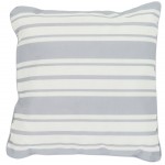 Surya Nautical Stripe Gray Pillow Cover 20"H X 20"W