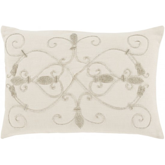 Surya Pauline Ivory Pillow Cover 13"H X 19"W