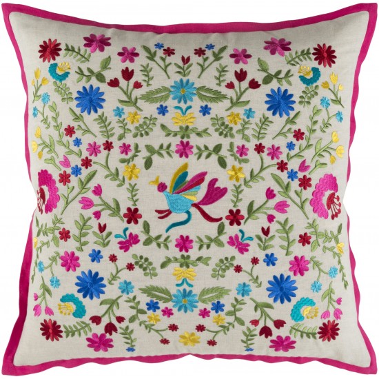 Surya Pavo Magenta Pillow Cover 20"H X 20"W