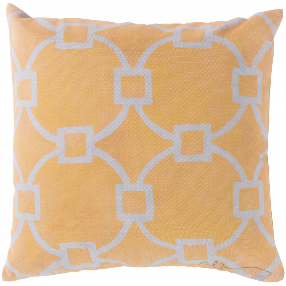 Surya Rain Rg-048 Yellow Pillow Cover 20"H X 20"W Surya Rain Rg-048 Yellow Pillow Cover 20"H X 20"W