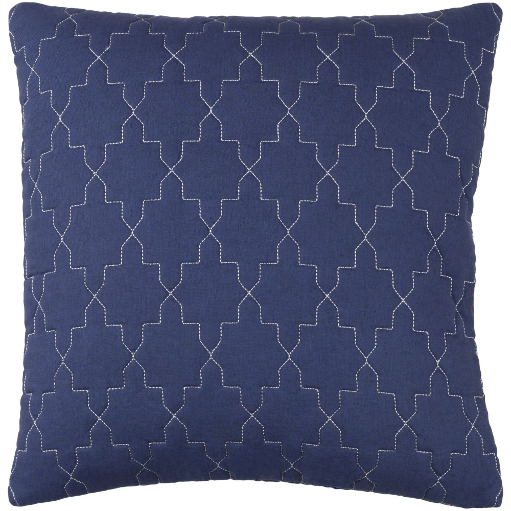Surya Reda Metallic Silver Pillow Cover 18"H X 18"W Surya Reda Metallic Silver Pillow Cover 18"H X 18"W