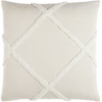 Surya Sarah Cream Pillow Cover 18"H X 18"W