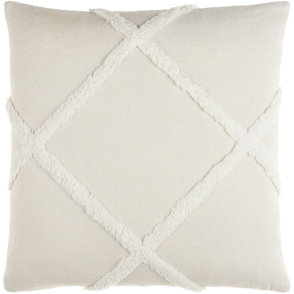 Surya Sarah Cream Pillow Cover 18"H X 18"W