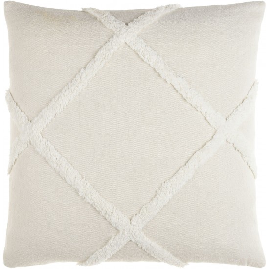 Surya Sarah Cream Pillow Cover 20"H X 20"W