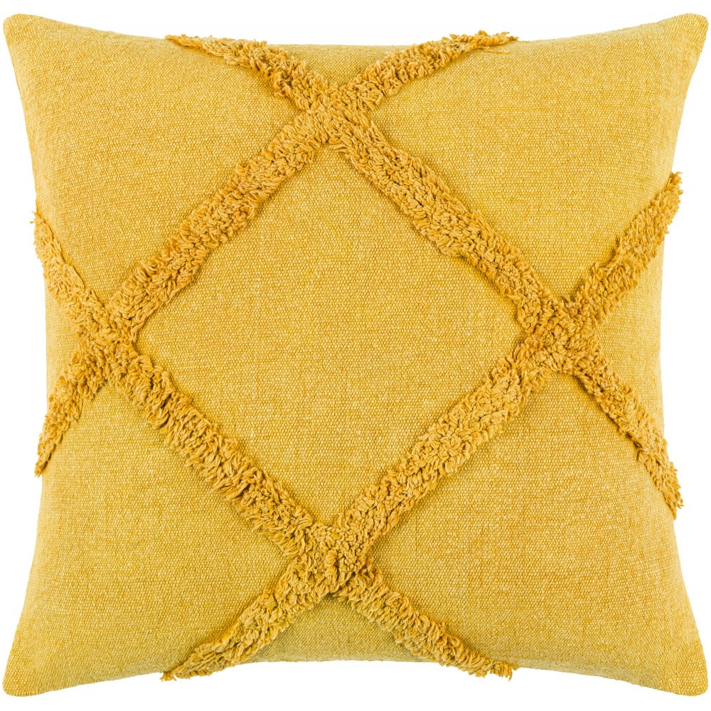 Surya Sarah Mustard Pillow Cover 18"H X 18"W Surya Sarah Mustard Pillow Cover 18"H X 18"W