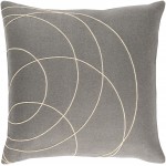 Surya Solid Bold Gray Pillow Cover 22"H X 22"W