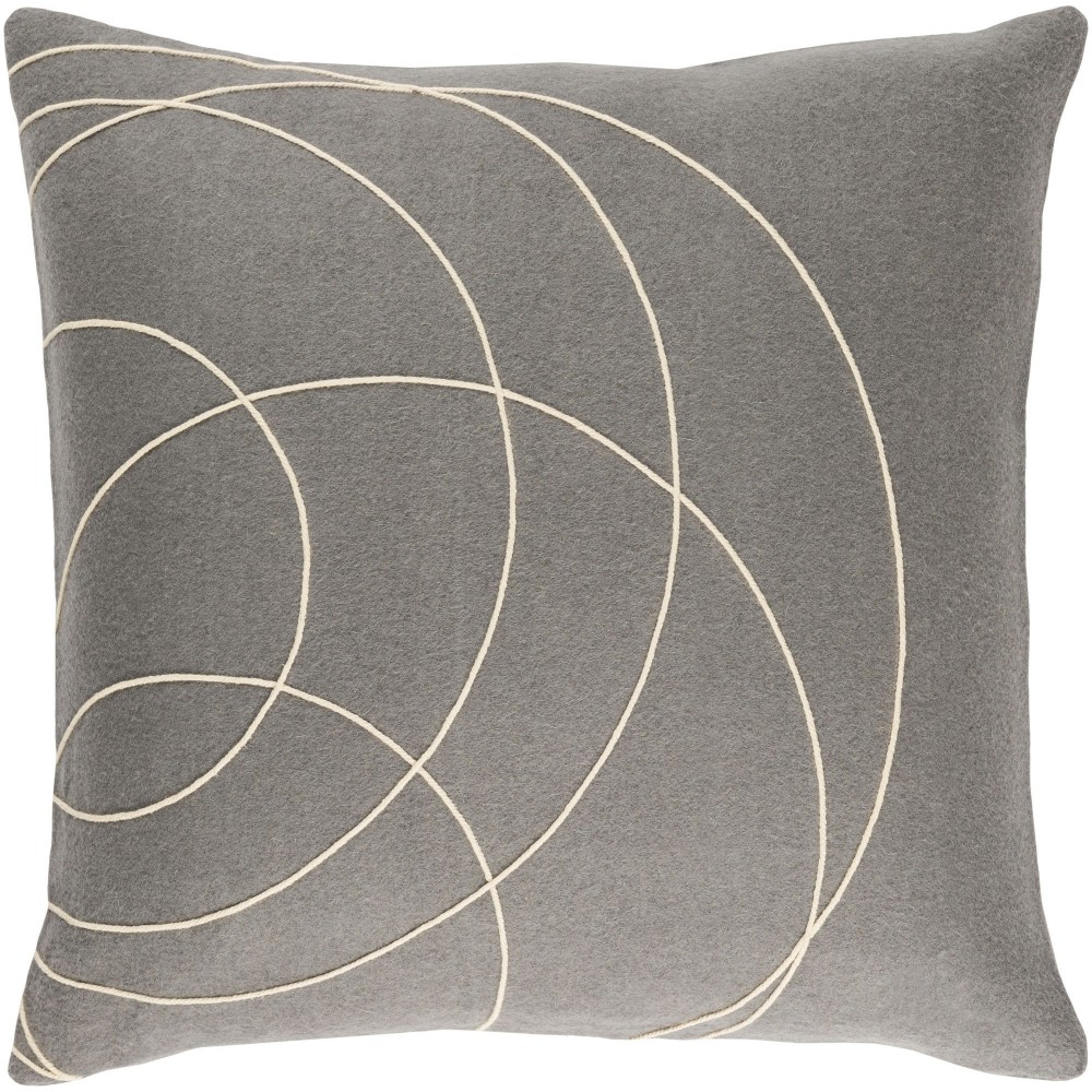 Surya Solid Bold Gray Pillow Cover 22"H X 22"W Surya Solid Bold Gray Pillow Cover 22"H X 22"W