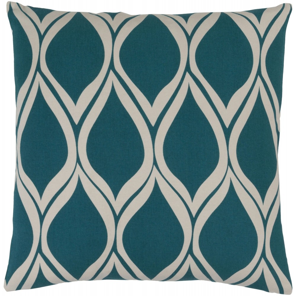 Surya Somerset Deep Teal Pillow Cover 18"H X 18"W Surya Somerset Deep Teal Pillow Cover 18"H X 18"W