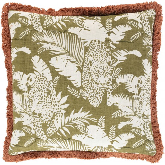 Surya Tanzania Olive Pillow Cover 18"H X 18"W