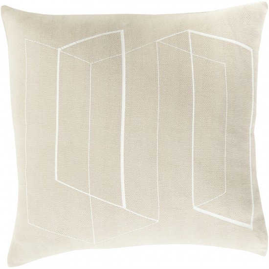 Surya Teori Beige Pillow Cover 18"H X 18"W