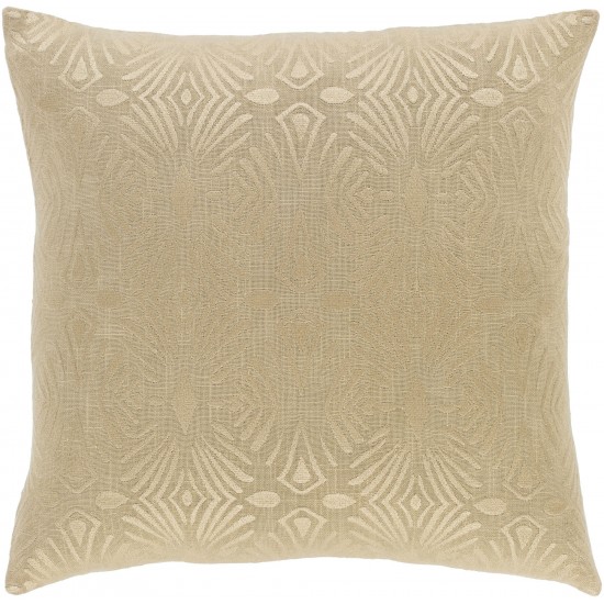 Surya Accra Wheat Pillow Shell With Down Insert 18"H X 18"W