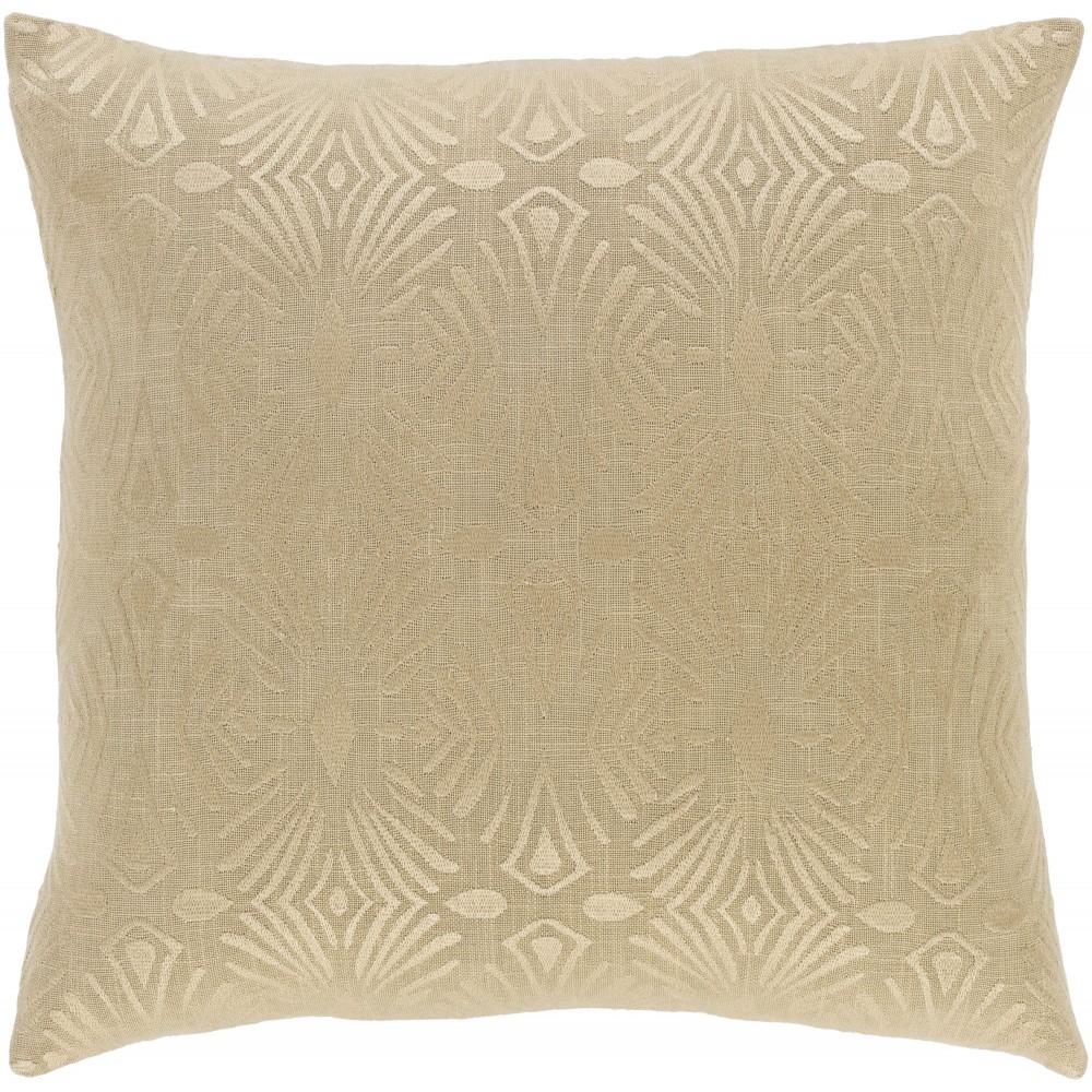 Surya Accra Wheat Pillow Shell With Polyester Insert 18"H X 18"W