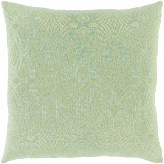 Surya Accra Light Green Pillow Shell With Polyester Insert 18"H X 18"W