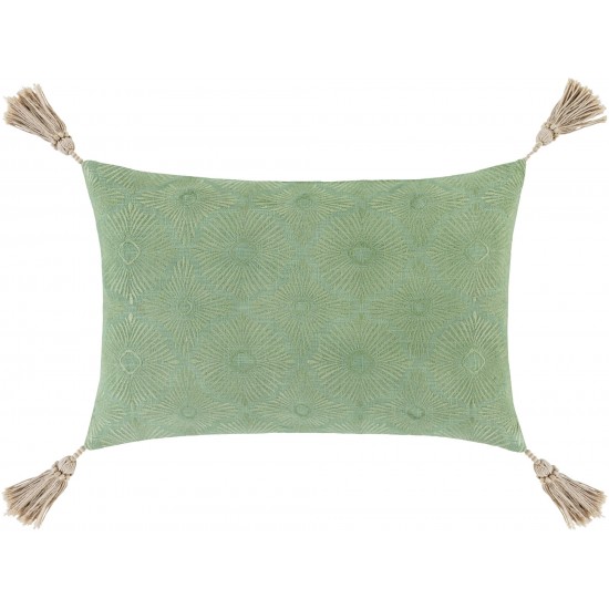 Surya Accra Light Green Pillow Shell With Down Insert 13"H X 20"W