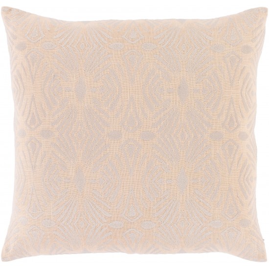 Surya Accra Peach Pillow Shell With Polyester Insert 18"H X 18"W