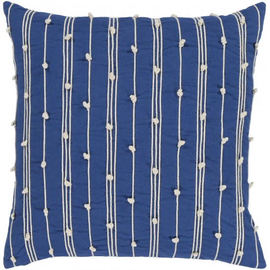 Surya Accretion Dark Blue Pillow Shell With Down Insert 18"H X 18"W