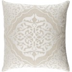 Surya Adelia Off-White Pillow Shell With Down Insert 18"H X 18"W