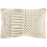 Surya Alana Cream Pillow Shell With Down Insert 14"H X 22"W