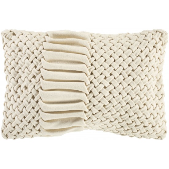 Surya Alana Cream Pillow Shell With Down Insert 14"H X 22"W