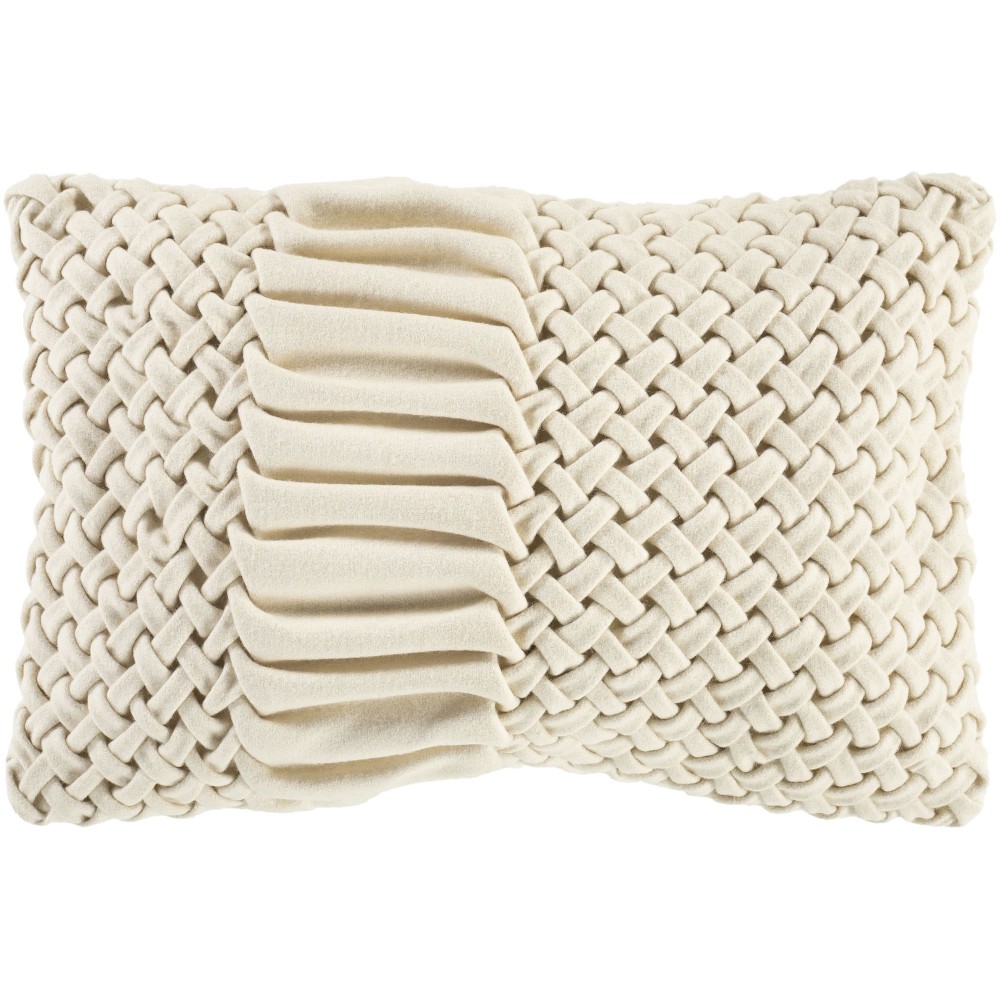 Surya Alana Cream Pillow Shell With Polyester Insert 14"H X 22"W