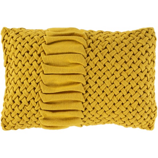 Surya Alana Mustard Pillow Shell With Down Insert 14"H X 22"W