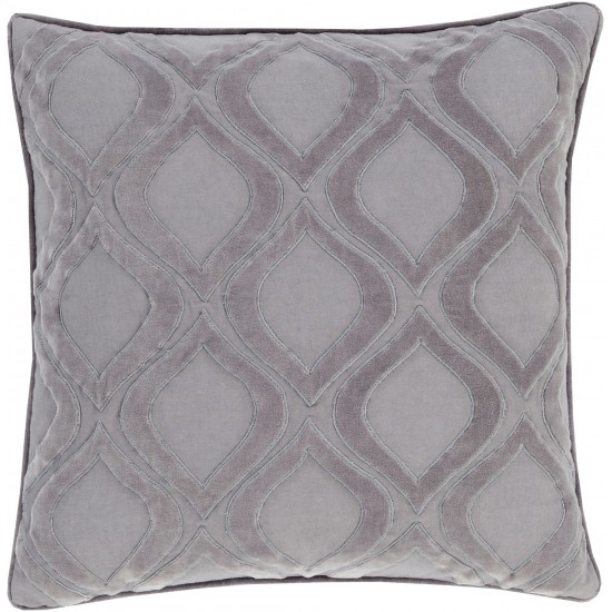 Surya Alexandria Charcoal Pillow Shell With Down Insert 18"H X 18"W