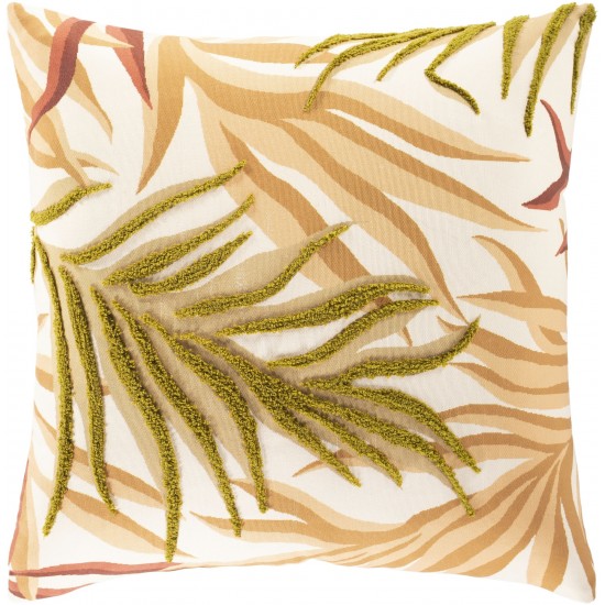 Surya Alora Peach Pillow Shell With Polyester Insert 18"H X 18"W