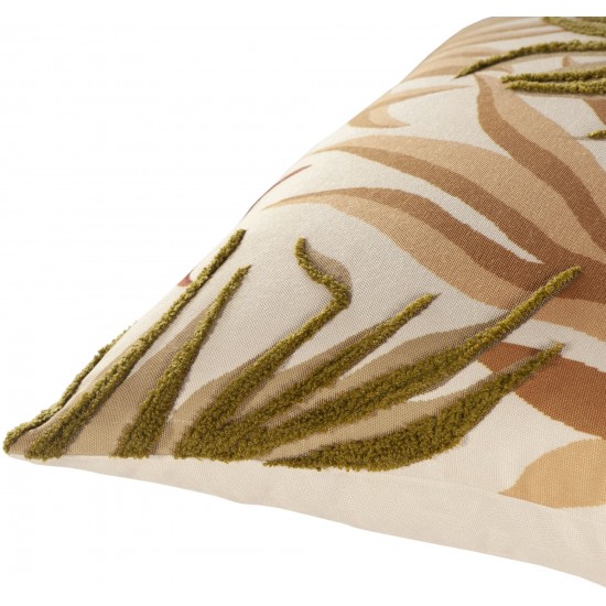 Surya Alora Peach Pillow Shell With Polyester Insert 18"H X 18"W