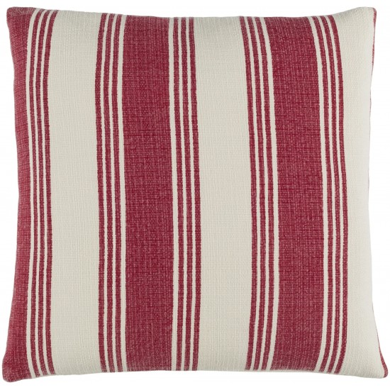 Surya Anchor Bay Brick Red Pillow Shell With Down Insert 22"H X 22"W