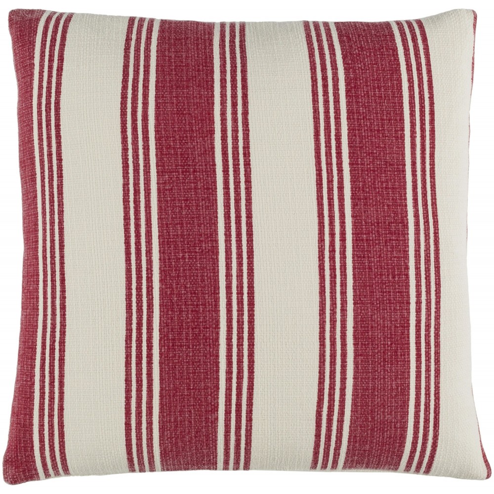 Surya Anchor Bay Brick Red Pillow Shell With Down Insert 22"H X 22"W