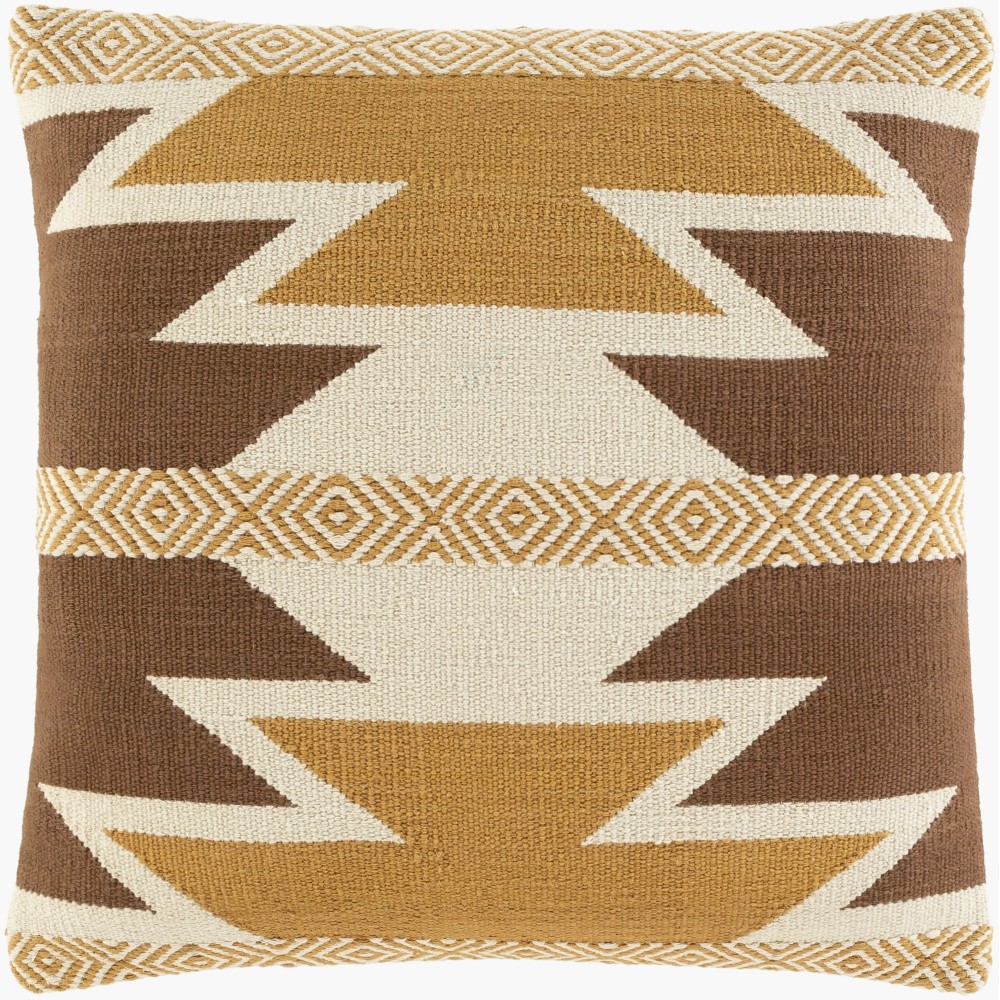 Surya Andrea Ndr-001 Brown Pillow Shell With Down Insert 18"H X 18"W Surya Andrea Ndr-001 Brown Pillow Shell With Down Insert 18"H X 18"W