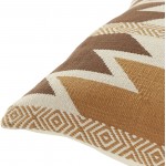 Surya Andrea Ndr-001 Brown Pillow Shell With Down Insert 18"H X 18"W