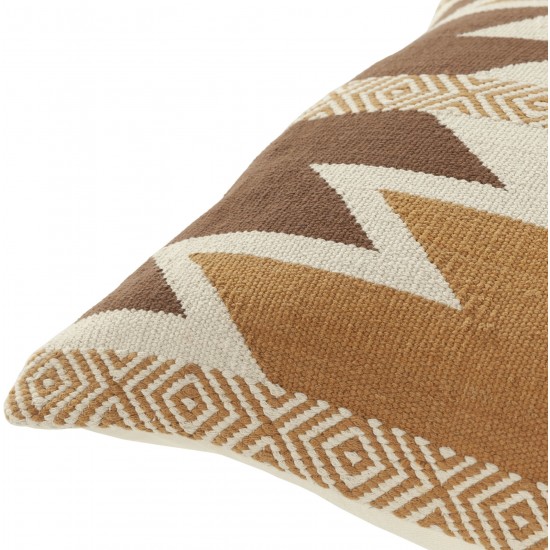 Surya Andrea Ndr-001 Brown Pillow Shell With Down Insert 18"H X 18"W