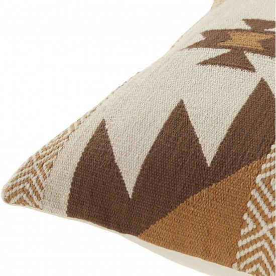 Surya Andrea Ndr-002 Brown Pillow Shell With Polyester Insert 20"H X 20"W