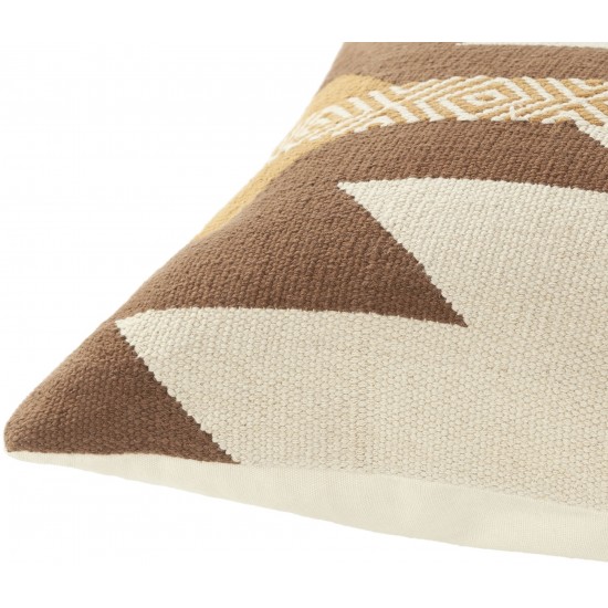 Surya Andrea Brown Pillow Shell With Down Insert 14"H X 32"W