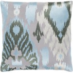 Surya Ara Ice Blue Pillow Shell With Down Insert 18"H X 18"W