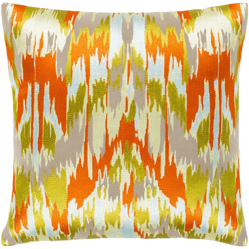 Surya Ara Dusty Sage Pillow Shell With Polyester Insert 18"H X 18"W