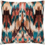 Surya Ara Dark Brown Pillow Shell With Down Insert 18"H X 18"W