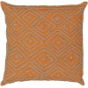 Surya Atlas Orange Pillow Shell With Polyester Insert 18"H X 18"W