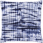 Surya Azora Dark Blue Pillow Shell With Polyester Insert 18"H X 18"W