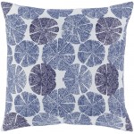 Surya Azora Navy Pillow Shell With Polyester Insert 20"H X 20"W