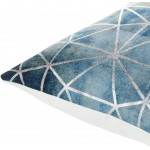 Surya Balliano Blue Pillow Shell With Down Insert 18"H X 18"W