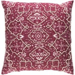 Surya Batik Dark Red Pillow Shell With Down Insert 20"H X 20"W